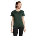 Sporty T-shirt Dame i mørkegrøn farve