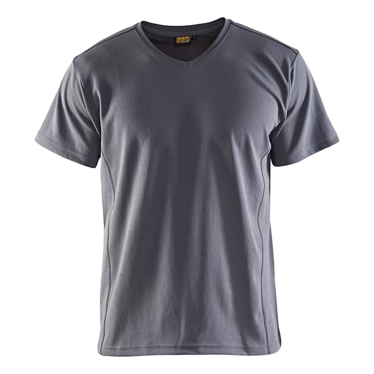 UV T-shirt i gråmelange med V-udskæring, frontbillede, UPF 40+