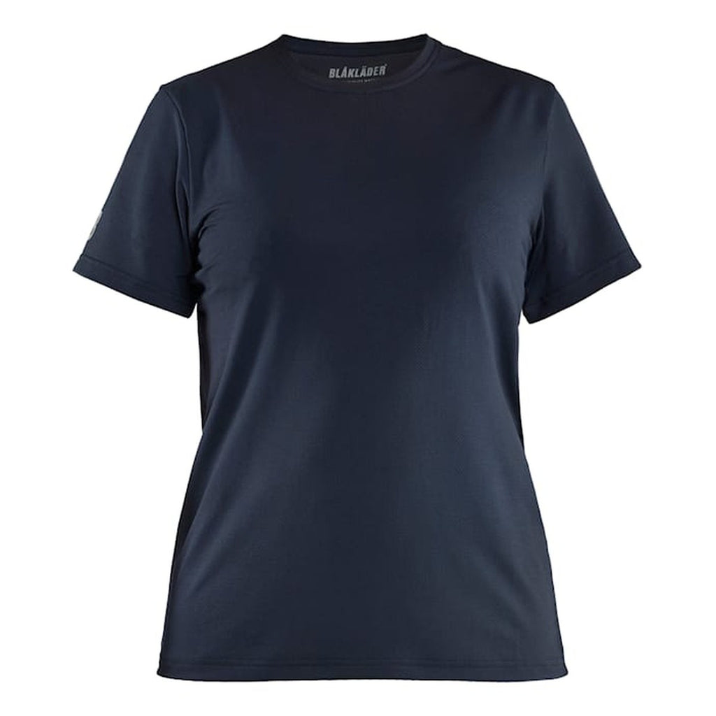 UV T-shirt Dame i marineblå front. Beskyttelse mod solen.