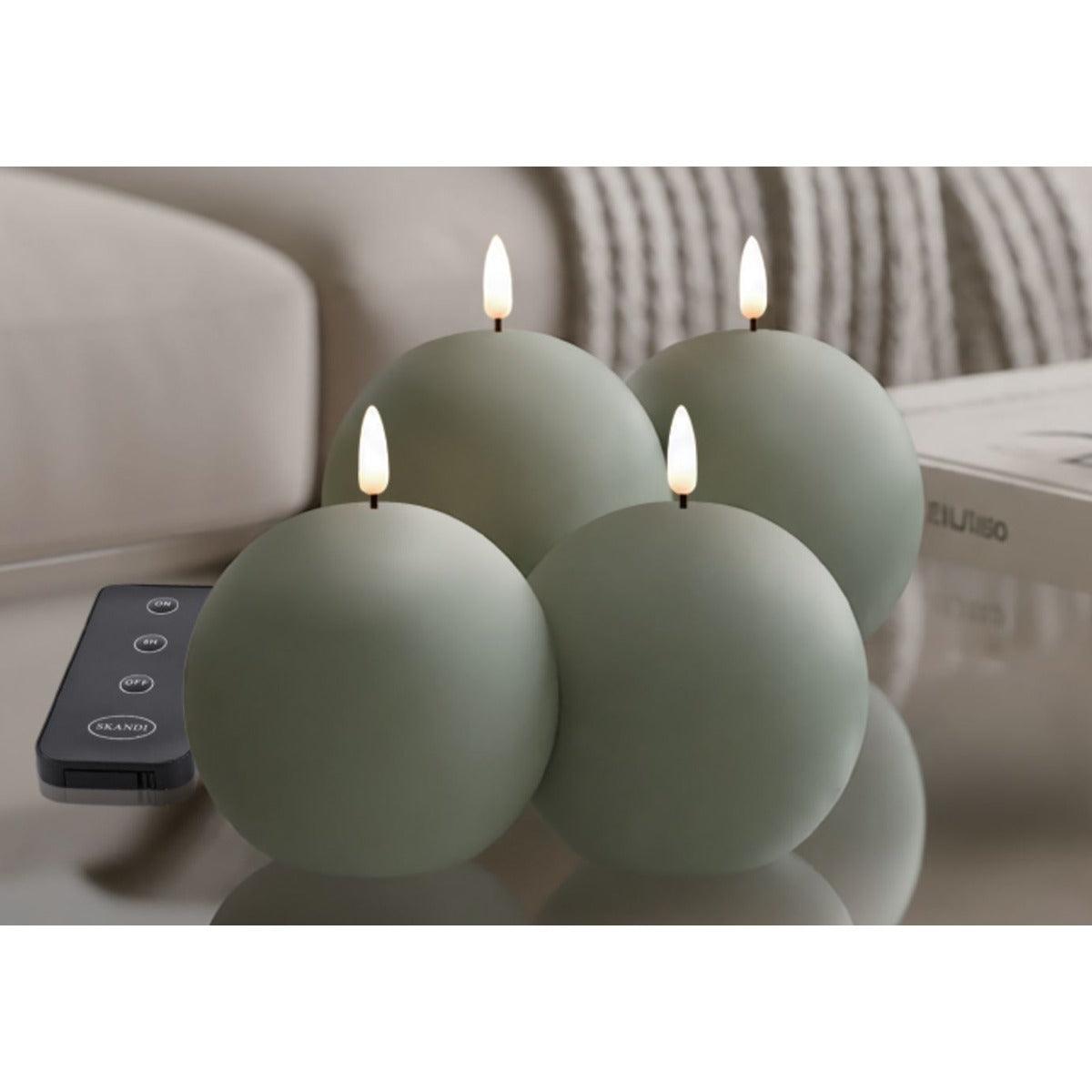 LED-kuglelys med fjernbetjening – 4 stk. – grøn