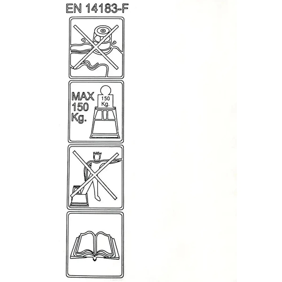 Sikkerhedsinstruktioner elefantfod, maksimal belastning 150 kg, brugermanual inkluderet