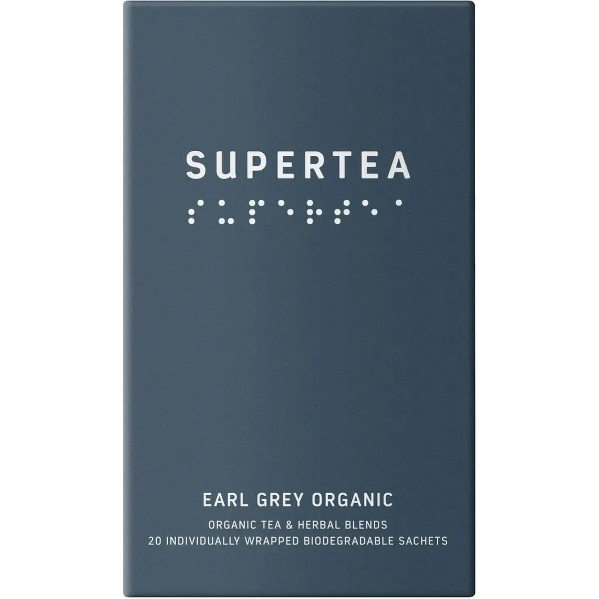 Supertea Earl Grey økologisk te fra Teministeriet i blå emballage