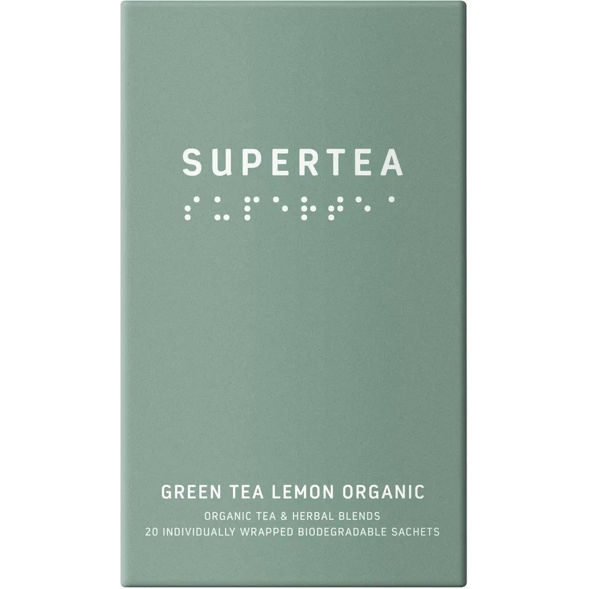 Æske med Supertea Green Tea Lemon Organic tebreve