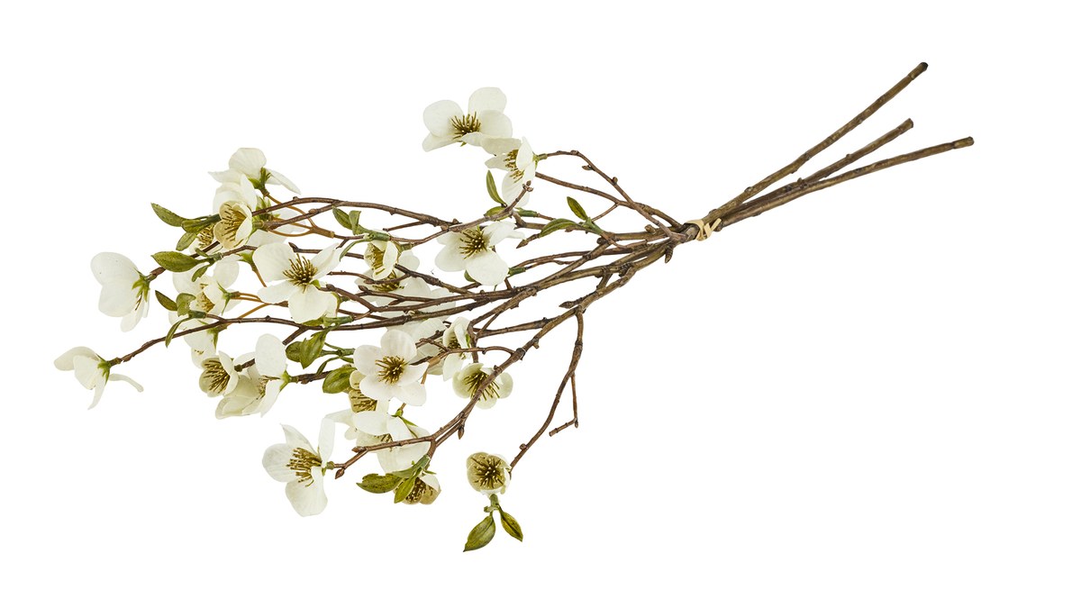 Silkeblomst blomstergren – 3 stk. – L53 cm – creme