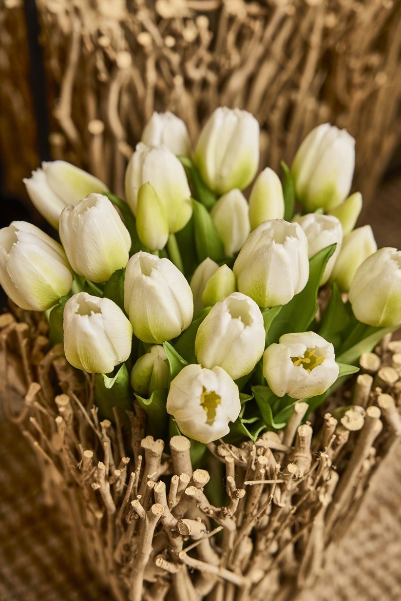 Kunstige tulipaner – 5 stk. – 32 cm – hvid