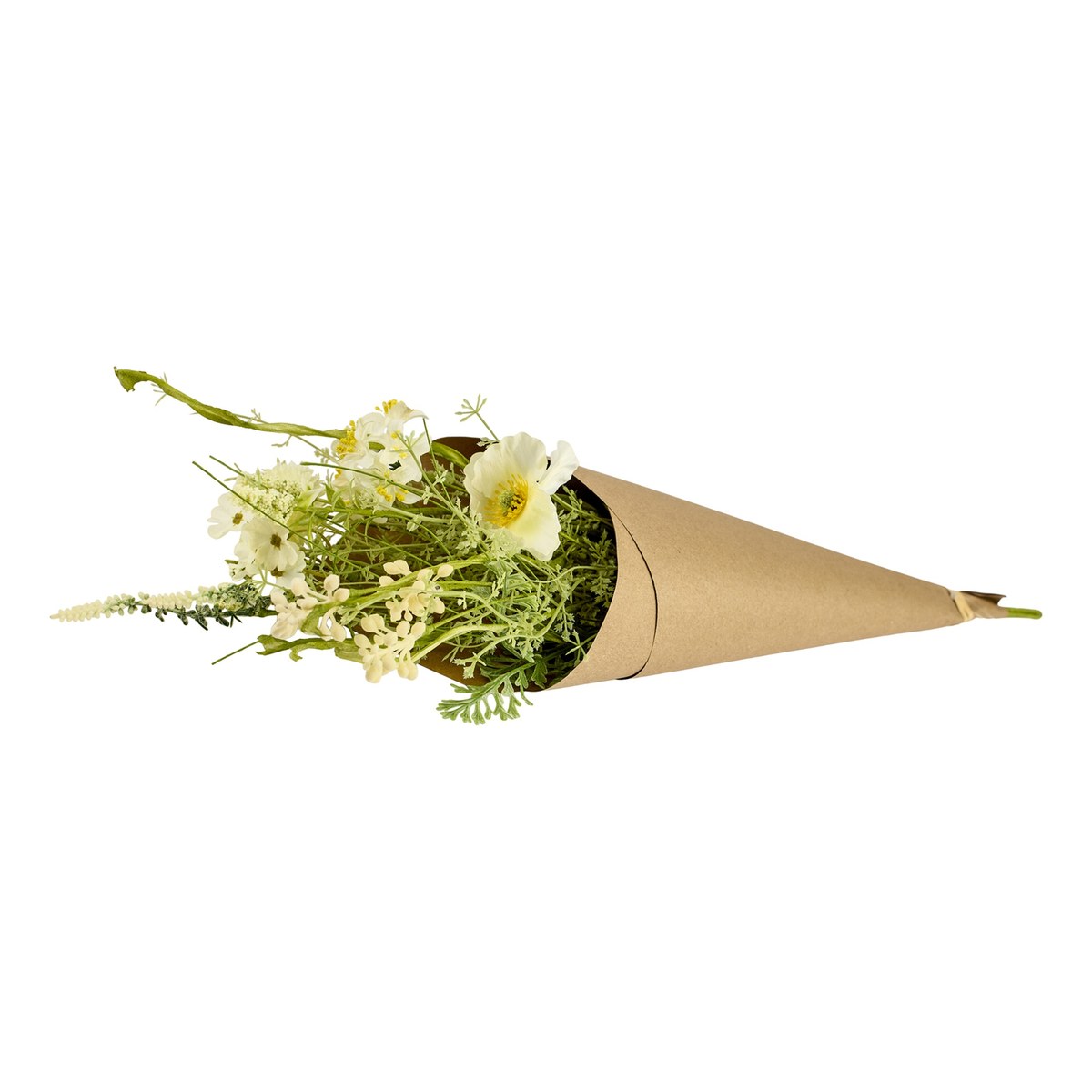 Kunstig buket – H60 cm – creme/hvid