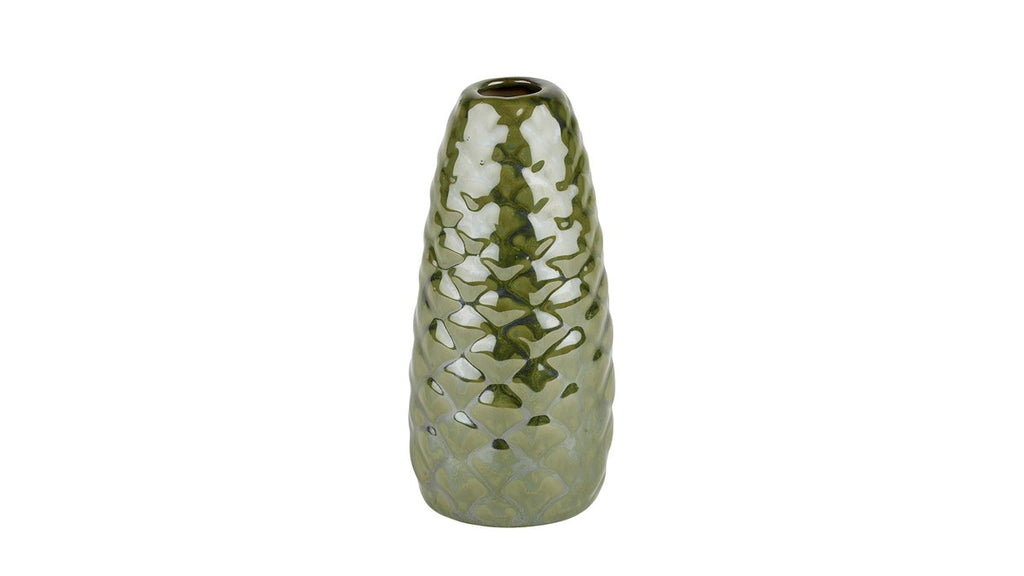 Kogle vase – 13x6 cm – grøn