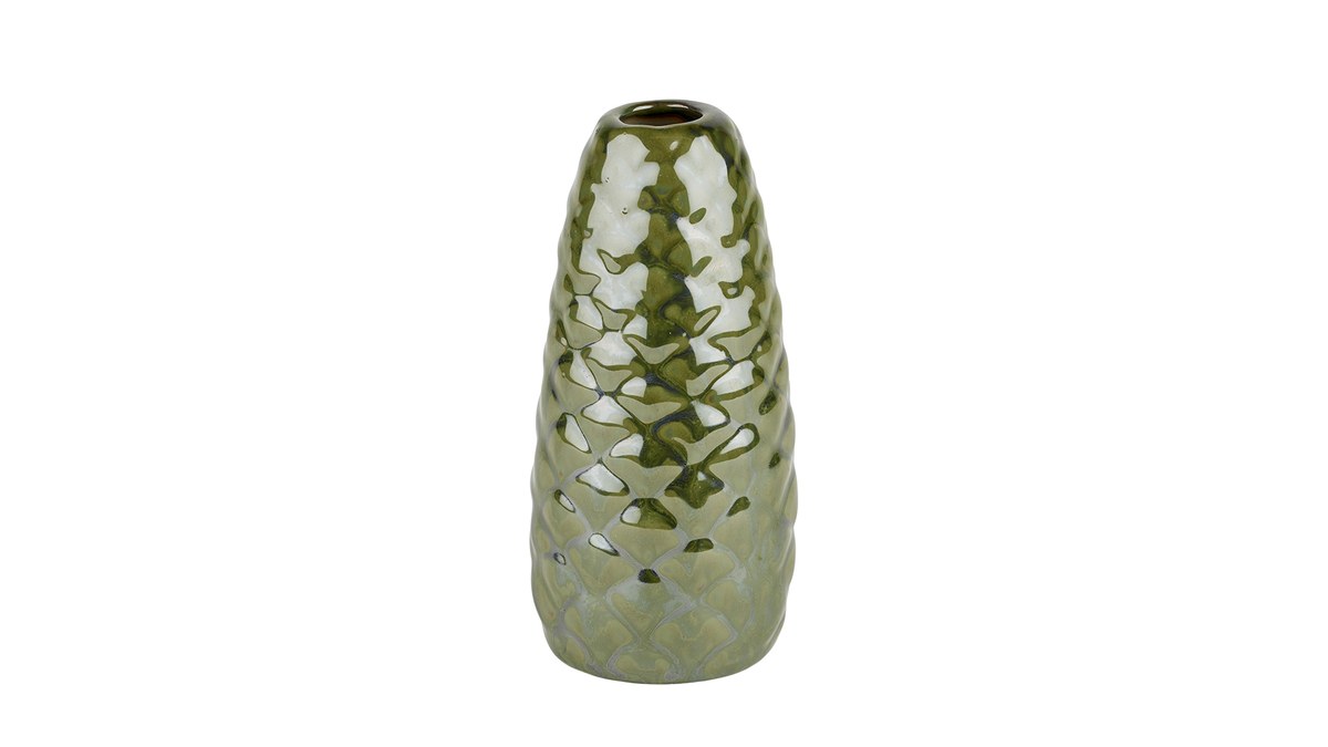 Kogle vase – 13x6 cm – grøn