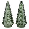 Juletræ – 24x11 cm – grøn – glas – sæt med 2 stk.
