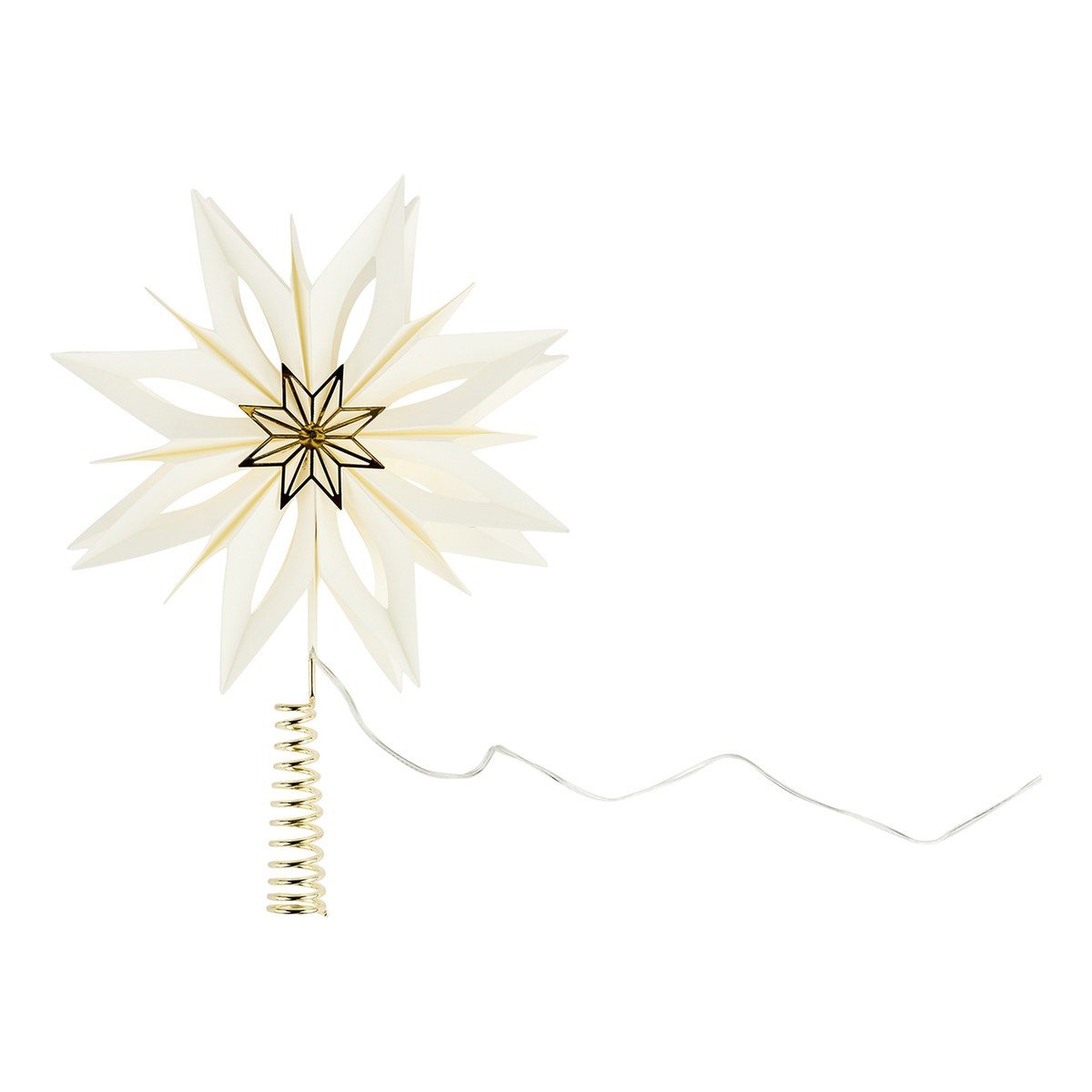 Papirstjerne til top – 29x20 cm – guld