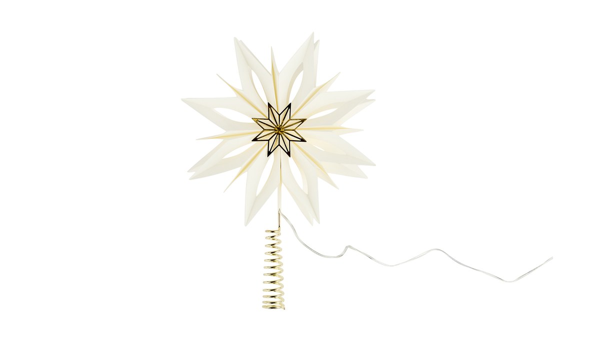 Papirstjerne til top – 29x20 cm – guld