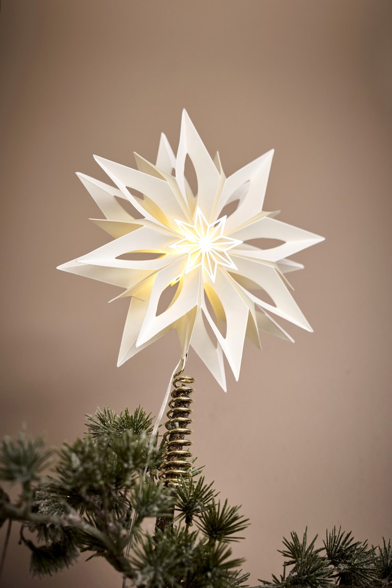 Papirstjerne til top – 29x20 cm – guld