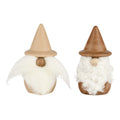 Julemand – 12x6 cm – mørk/lys – træ / tekstil/skæg – sæt med 2 stk.