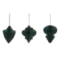 Papirornament – 12 cm – grøn – papir – sæt med 3 stk.