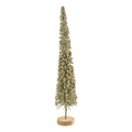 Slim juletræ med glitter – 40x7 cm – champagne/glitter