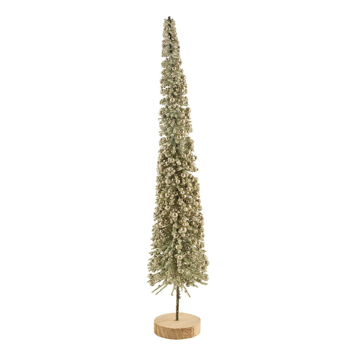 Slim juletræ med glitter – 48x9 cm – champagne/glitter