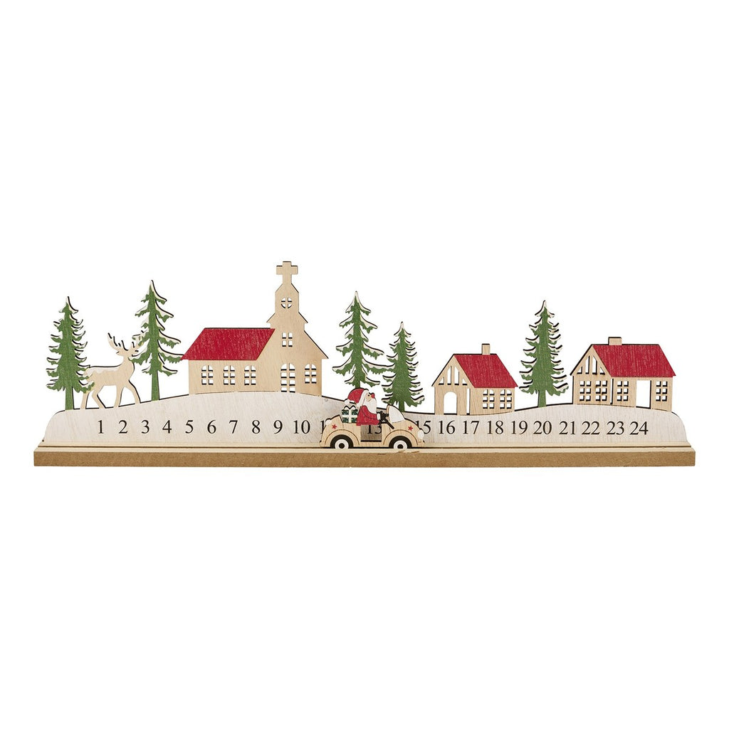 Adventskalender med kirke 1-24 – 40 cm