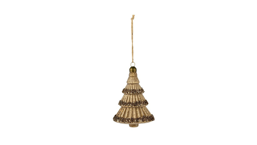 Kugle Glastræ – 15x10 cm – guld/perlemor – glas