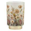 LED-glas Flower – 15x10 cm – nude/gylden – 6 timers timer