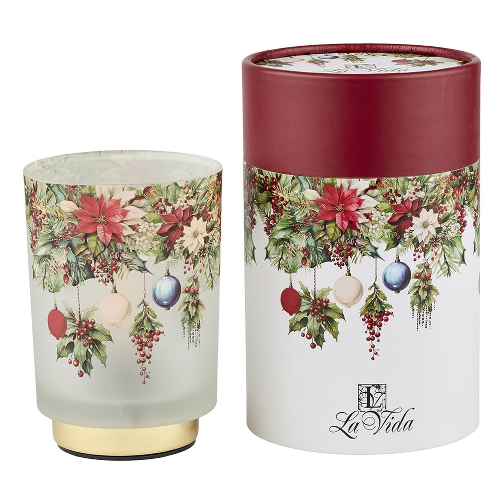 LED-glas med julemotiv – 15x10 cm – 6 timers timer