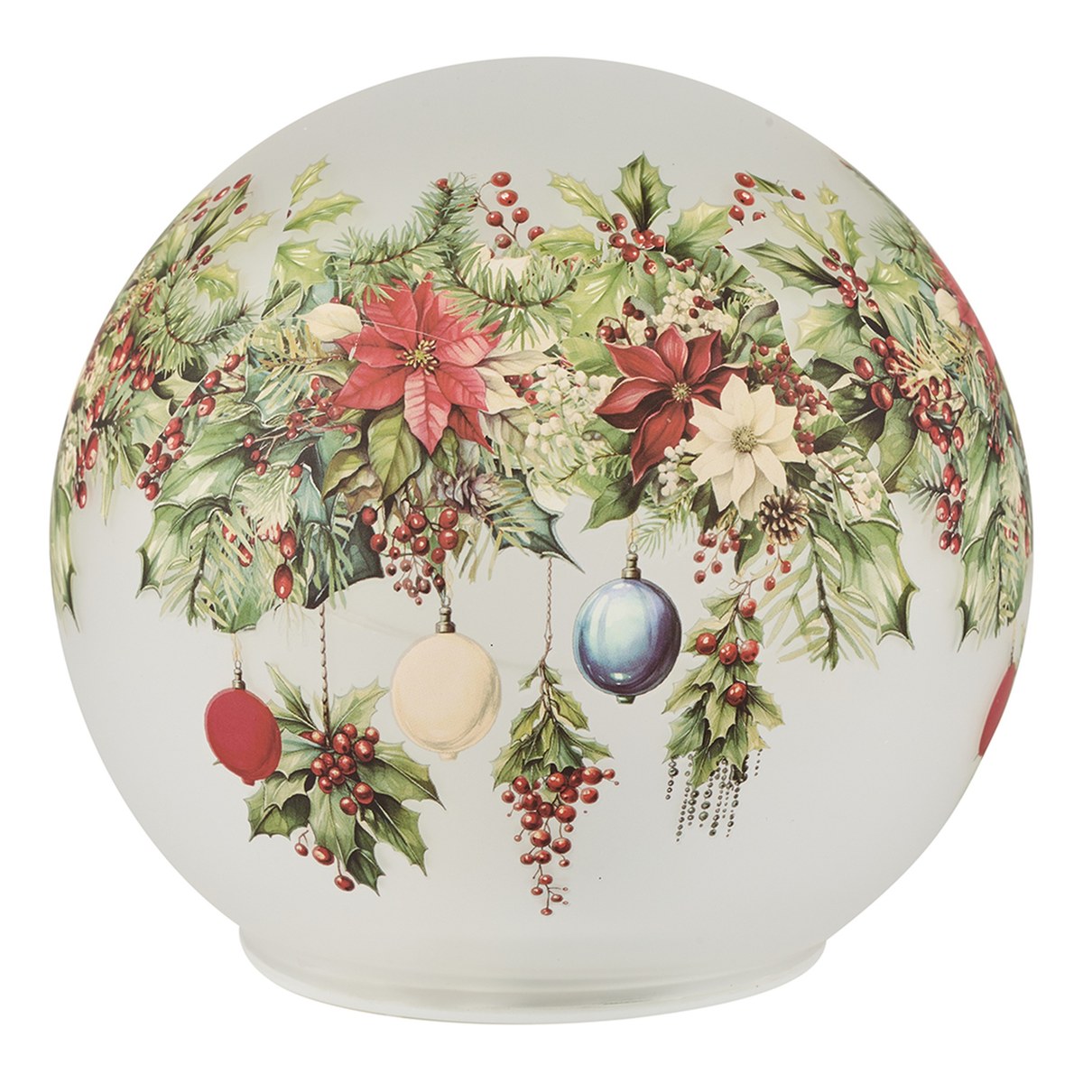 LED-glaskugle med julemotiv – Ø 15 cm – 6 timers timer