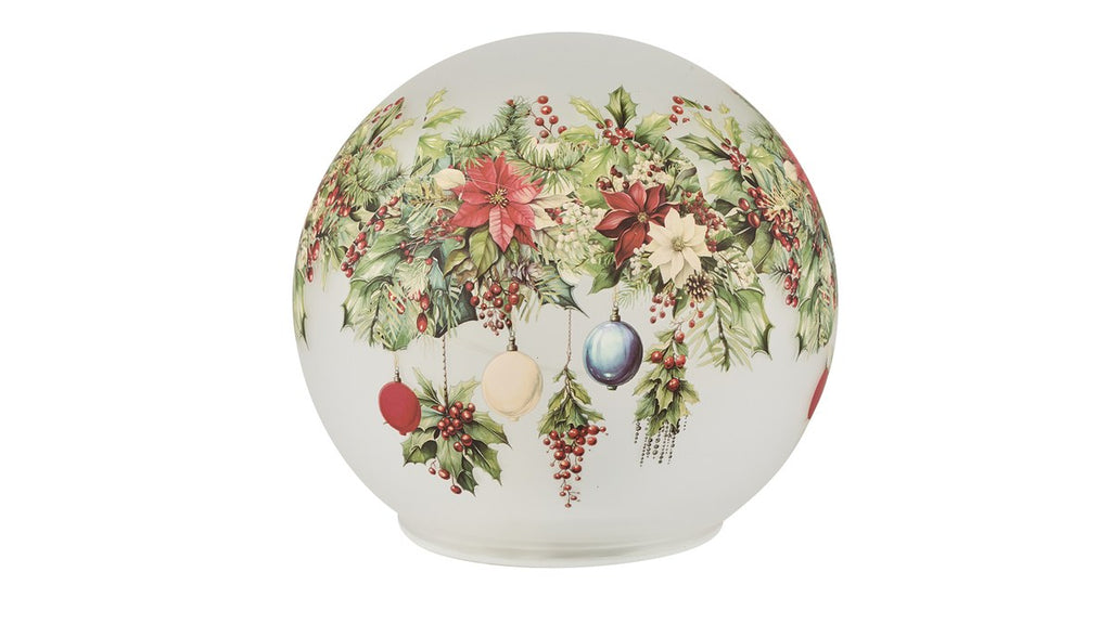 LED-glaskugle med julemotiv – Ø 15 cm – 6 timers timer