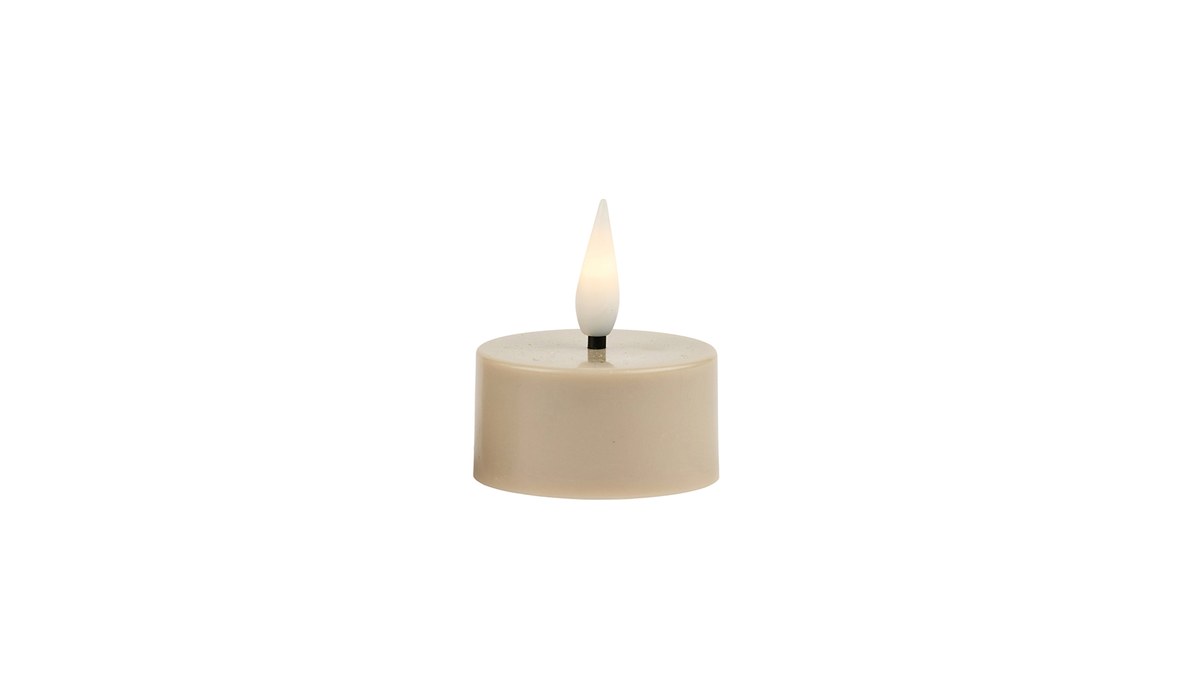 LED-fyrfadslys – Sæt med 4 dele – 4x3.8 cm – sand – 6 timers timer