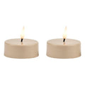 LED-fyrfadslys – Sæt med 2 dele – 4.5x5.8 cm – sand – 6 timers timer