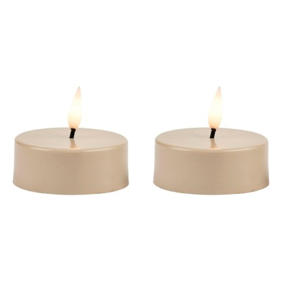 LED-fyrfadslys – Sæt med 2 dele – 4.5x5.8 cm – sand – 6 timers timer