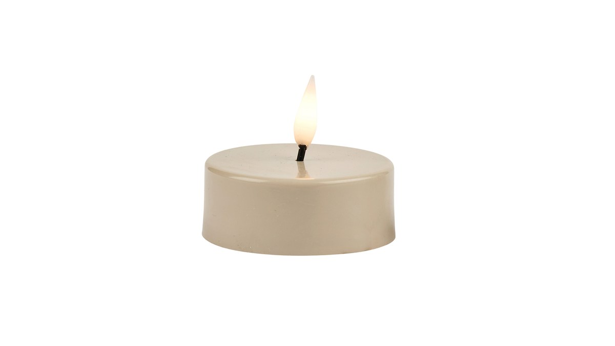 LED-fyrfadslys – Sæt med 2 dele – 4.5x5.8 cm – sand – 6 timers timer