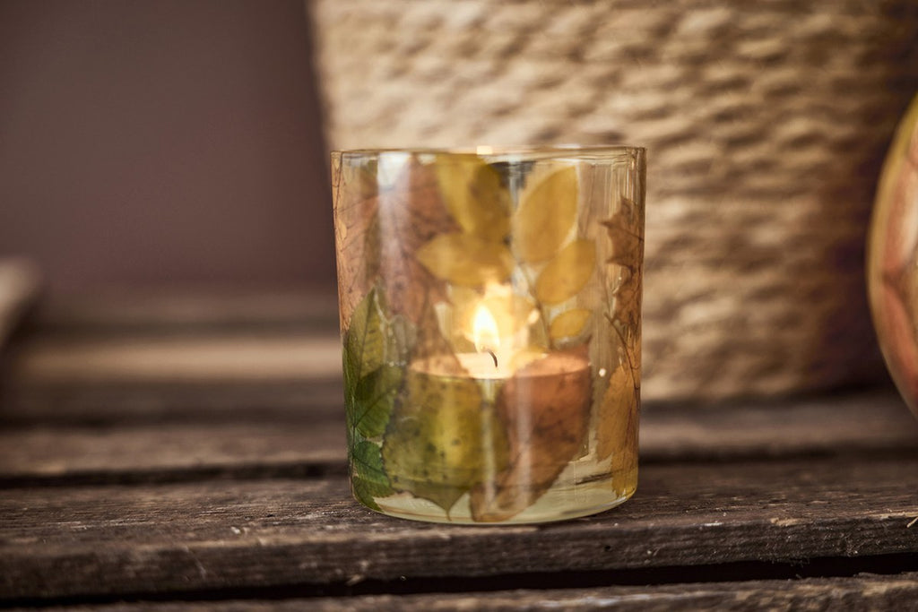 Leaf dekorationsglas – 8x7 cm – gylden