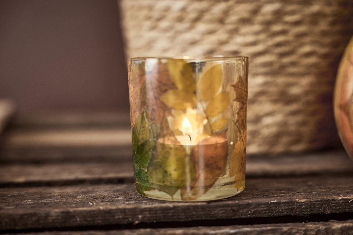 Leaf dekorationsglas – 8x7 cm – gylden