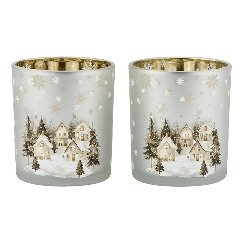 Juleby dekorationsglas – 8x7 cm – sølv