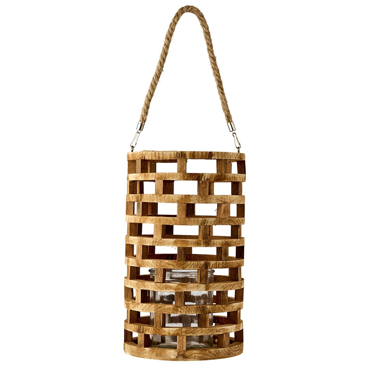 Lanterne Rund – 38x22 cm – natur – træ