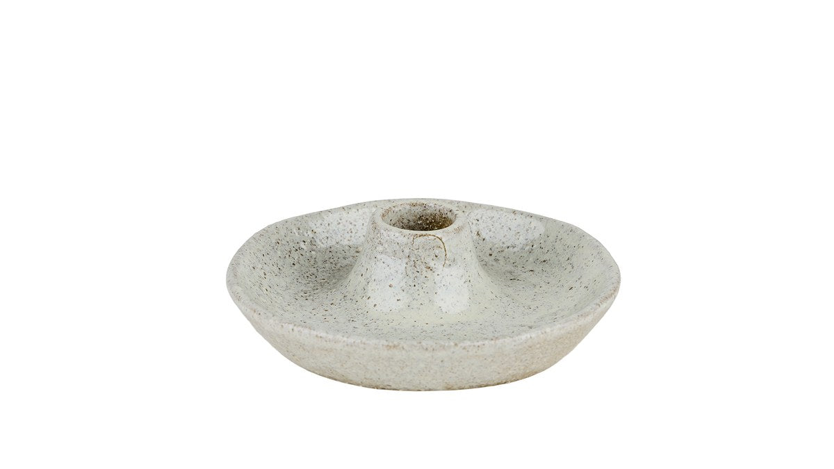 Lysestage – 4x13 cm – hvid – keramik