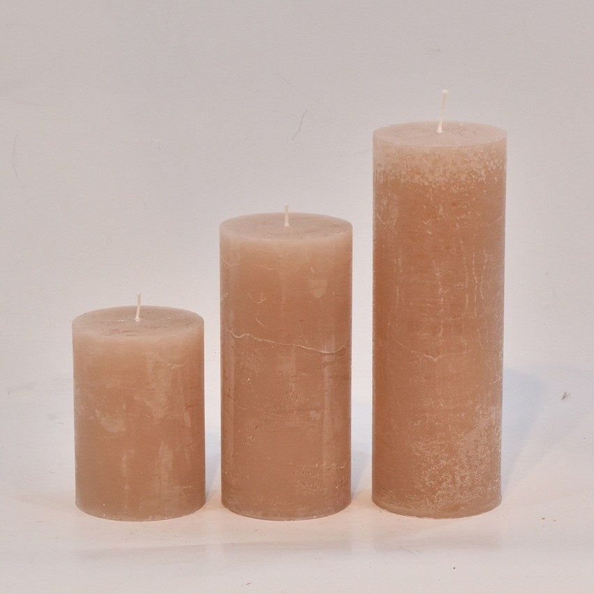 Rustic bloklys – 10x7 cm – fersken