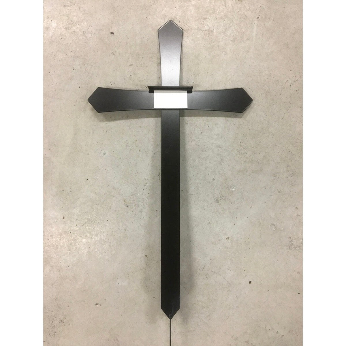 Midlertidigt gravkors, sort metal