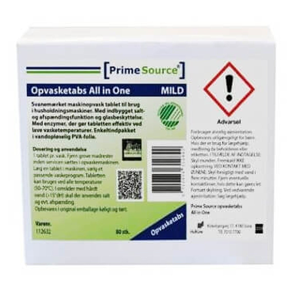 Svanemærket opvasketabs | Prime Source 4i1 opløselig | 80 stk.