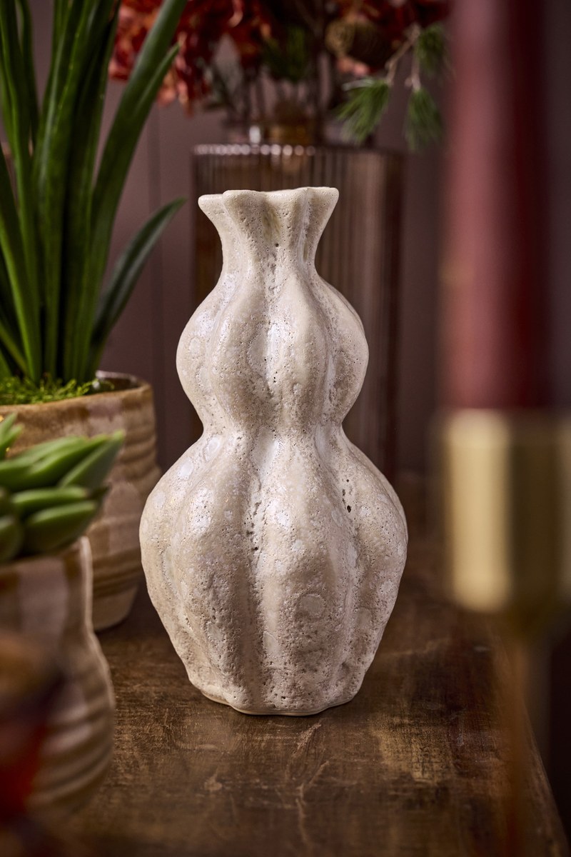 Lava vase – 22x12 cm – hvid