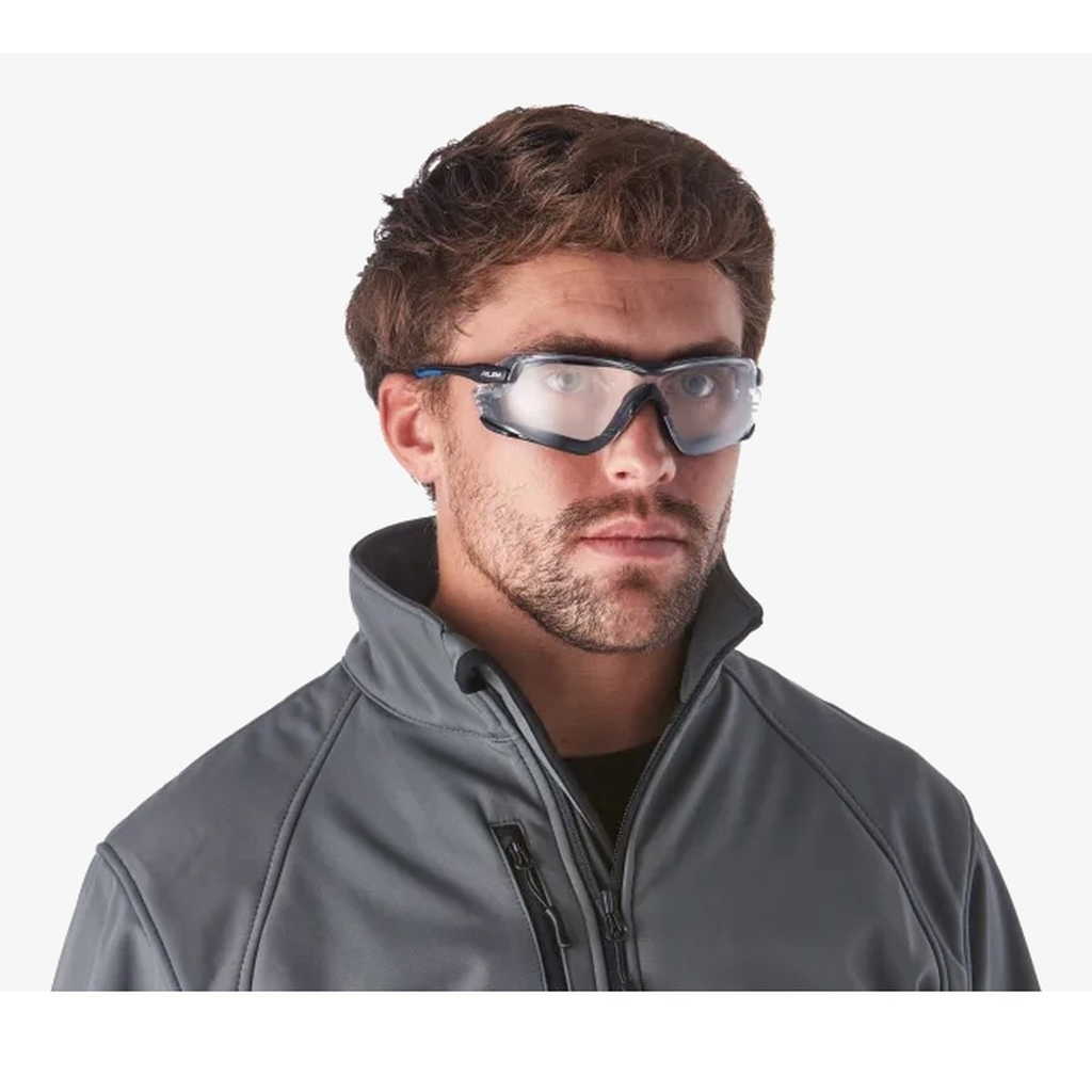 Sikkerhedsbrille med tætning, hovedrem og UV-beskyttelse