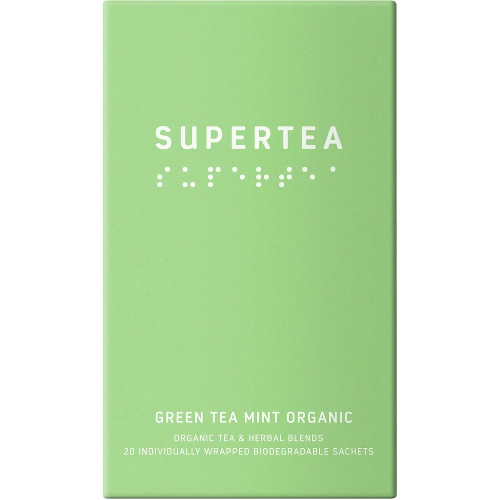 Supertea grøn te mynte økologisk tebreve