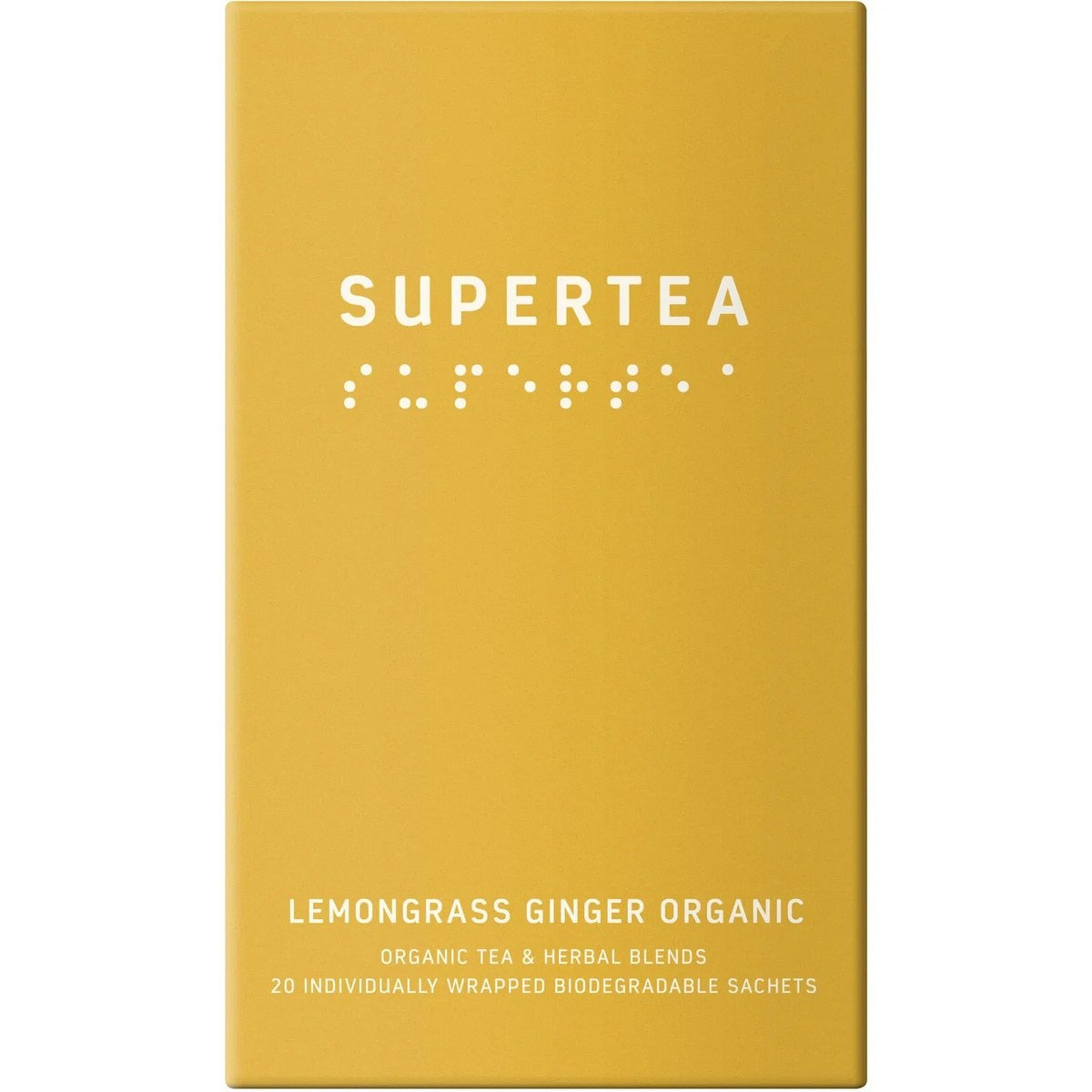 Supertea Lemongrass Ginger økologisk te med 20 bionedbrydelige breve