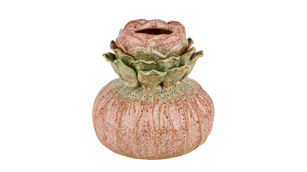 Suite vase – 17x17 cm – koral/grøn