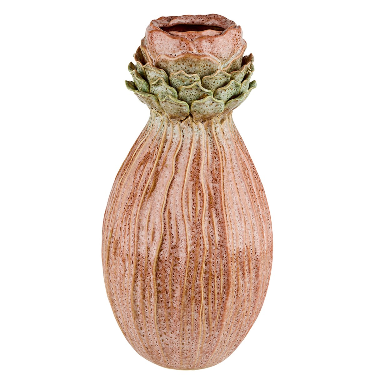 Suite vase – 42x20 cm – koral/grøn