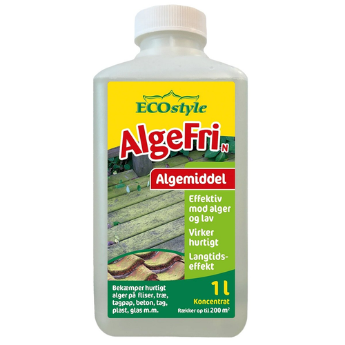 Algefri koncentrat 1 liter flaske. Effektivt algemiddel mod alger og lav