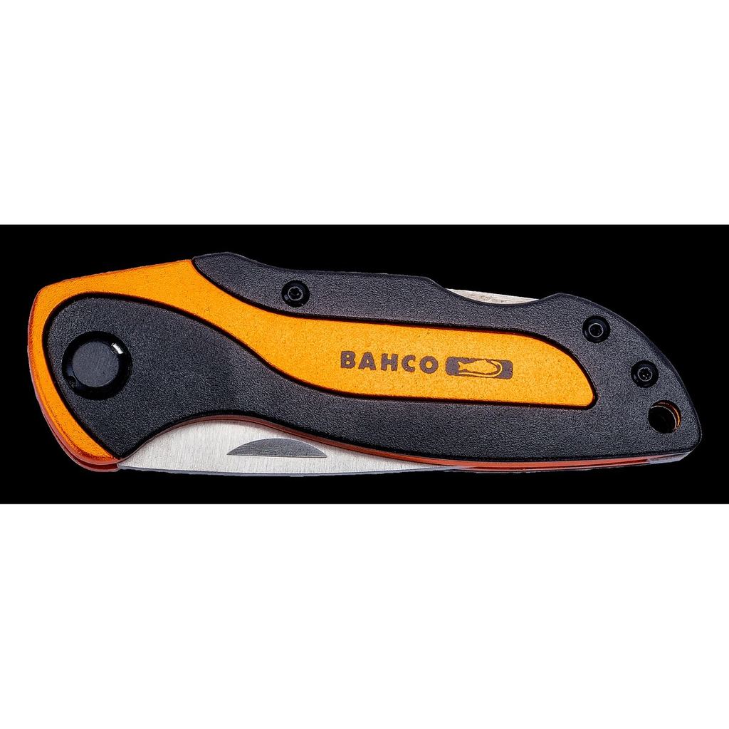 Bahco foldekniv model KBSK-01 i orange og sort, tæt billede