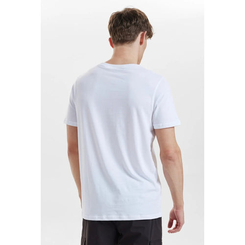 Hvid blød og slidstærk T-shirt, bagfra, til arbejde og fritid.