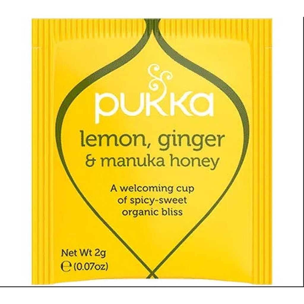 Pukka te: økologisk citron, ingefær og manuka honning brev
