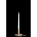 Autentisk LED kronelys med flamme i trækagerulle, 2,5x28 cm