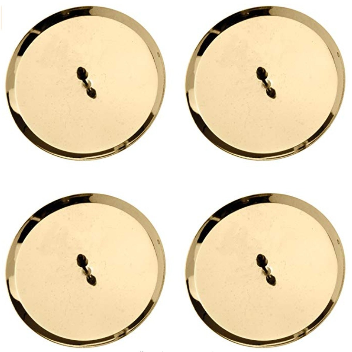 Guld adventslysholdere, 4 stk til adventskrans af metal, Ø 6 cm